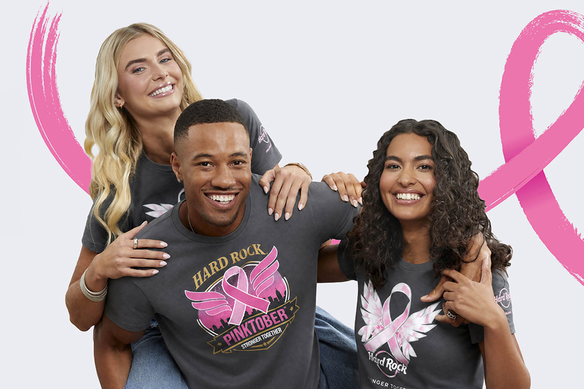 models wearing Pinktober merch